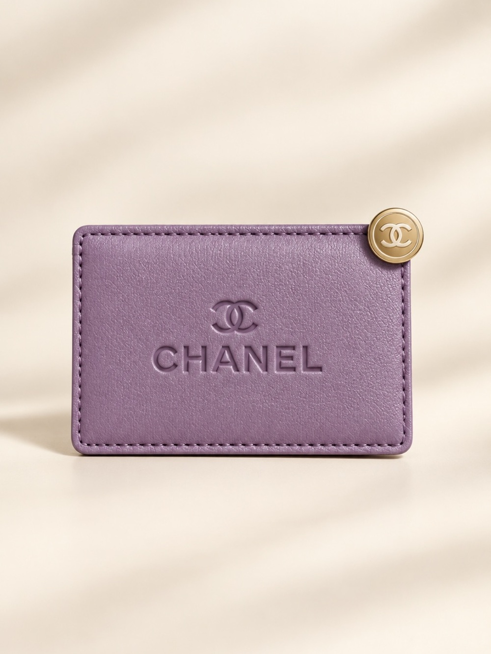 CC- Lavender Leather Card Holder and mirror